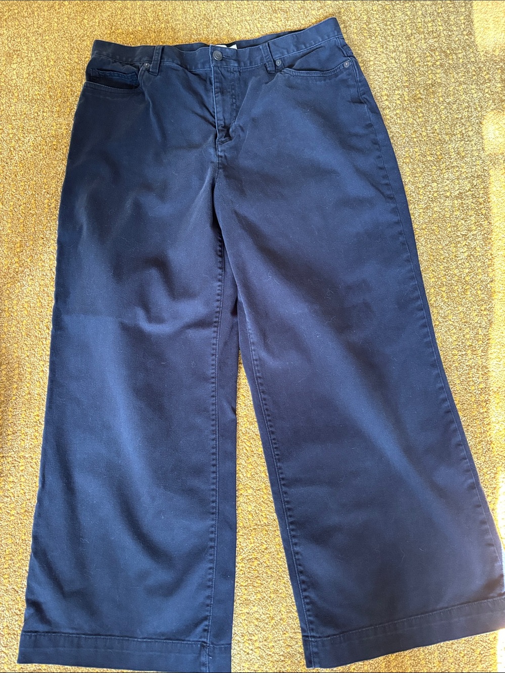 Lands’ End Women's High Rise 5 Pocket Wide Leg Chino Pants 14P Petite